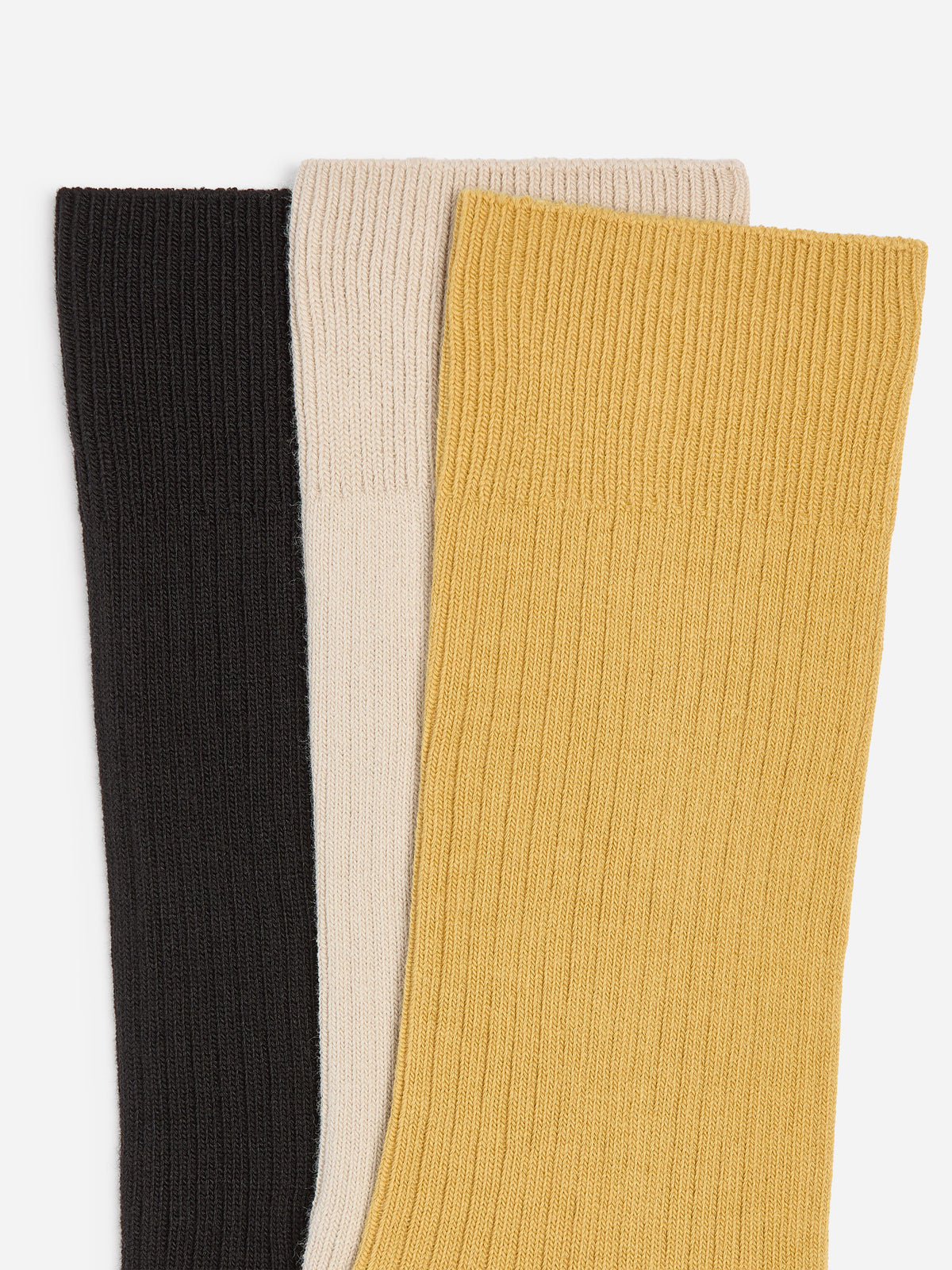 Supima Cotton Rib Socks Set of 3 pairs - Yellow - Image 2