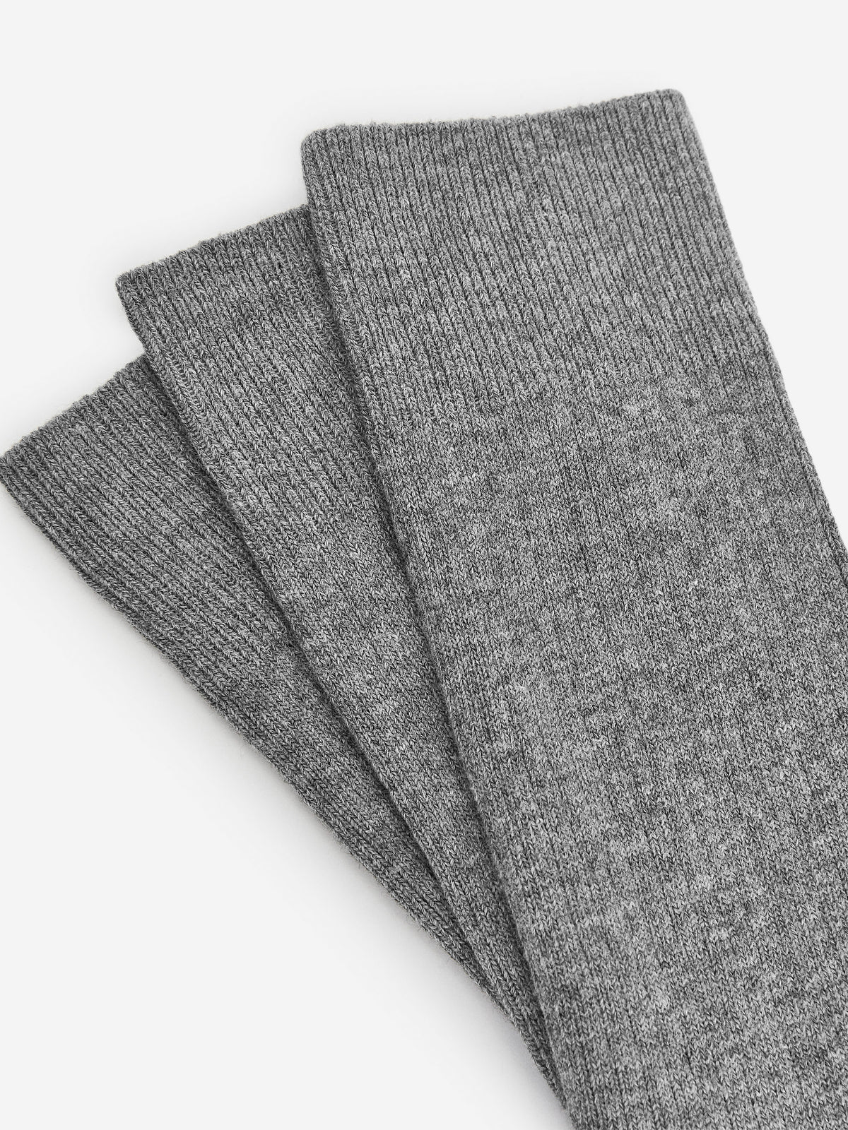 Supima Cotton Rib Socks Set of 3 pairs - Grey - Image 4