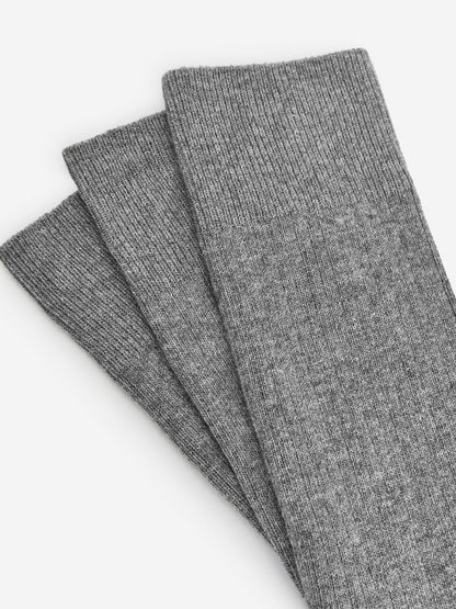 Supima Cotton Rib Socks Set of 3 pairs - Grey - Image 4