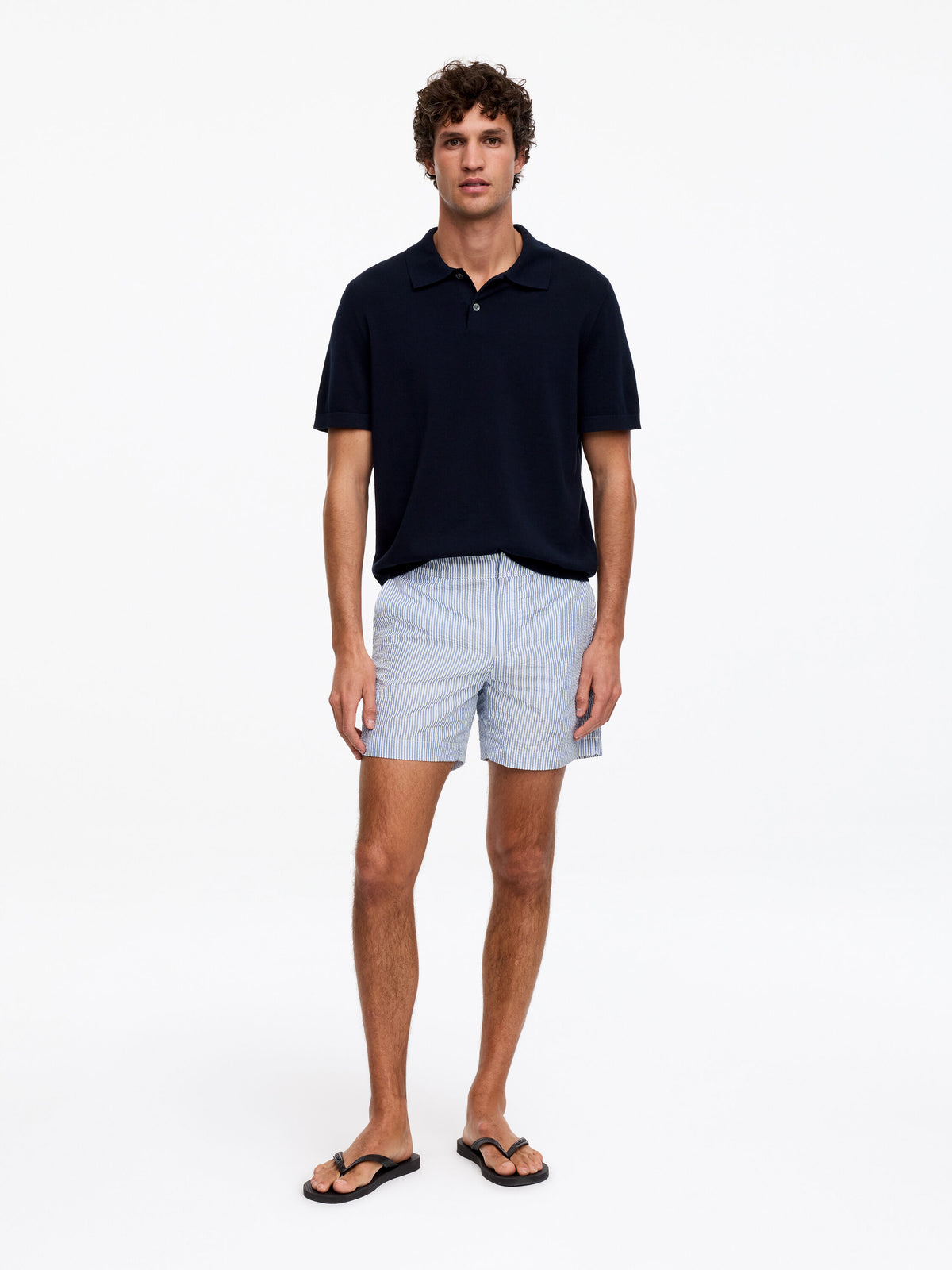 Seersucker Swim Shorts - Blue - Image 2
