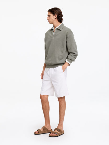 Half-Zip Sweatshirt - Grey - Image 3