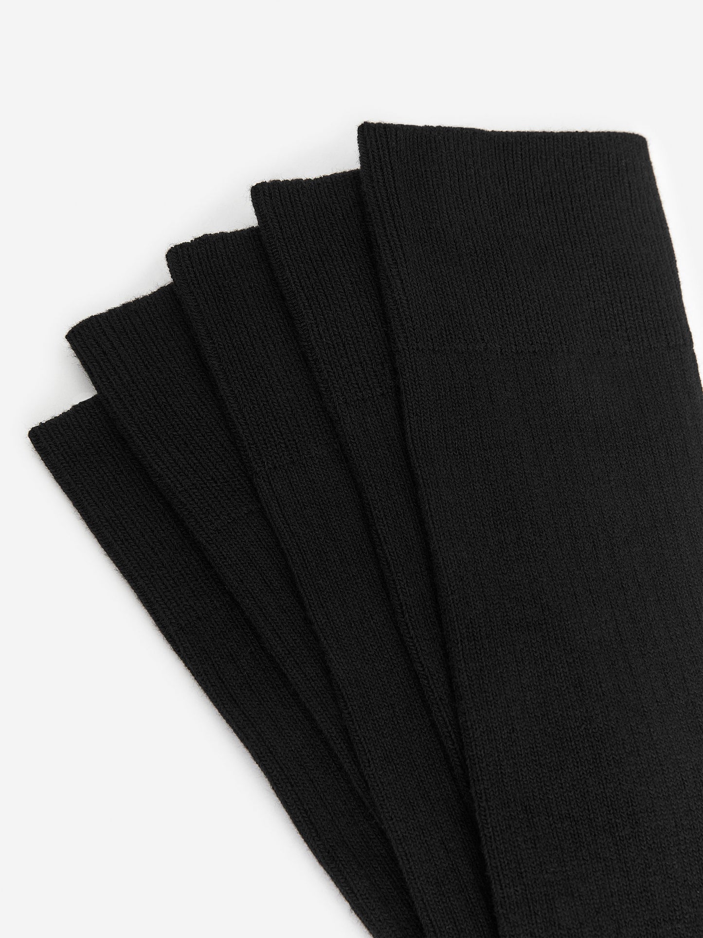 Supima Cotton Rib Socks 5 Pairs - Black - Image 4