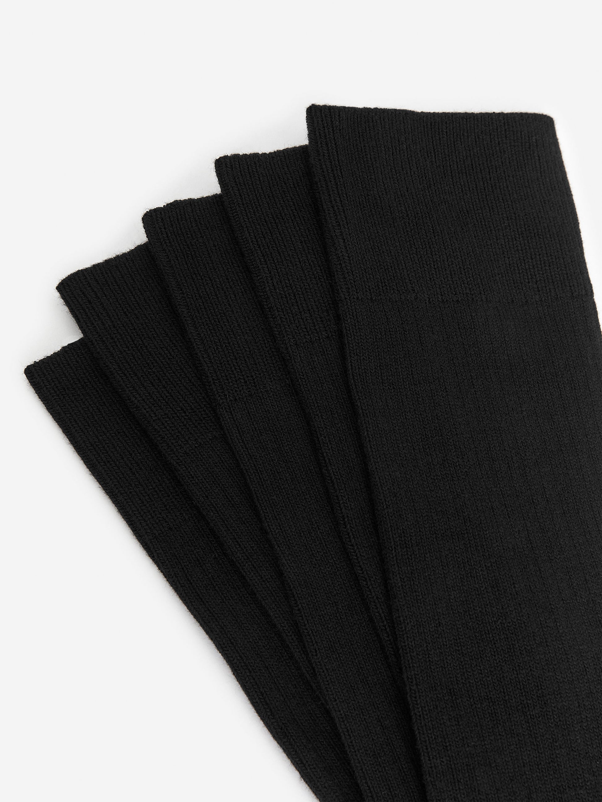 Supima Cotton Rib Socks 5 Pairs - Black - Image 4
