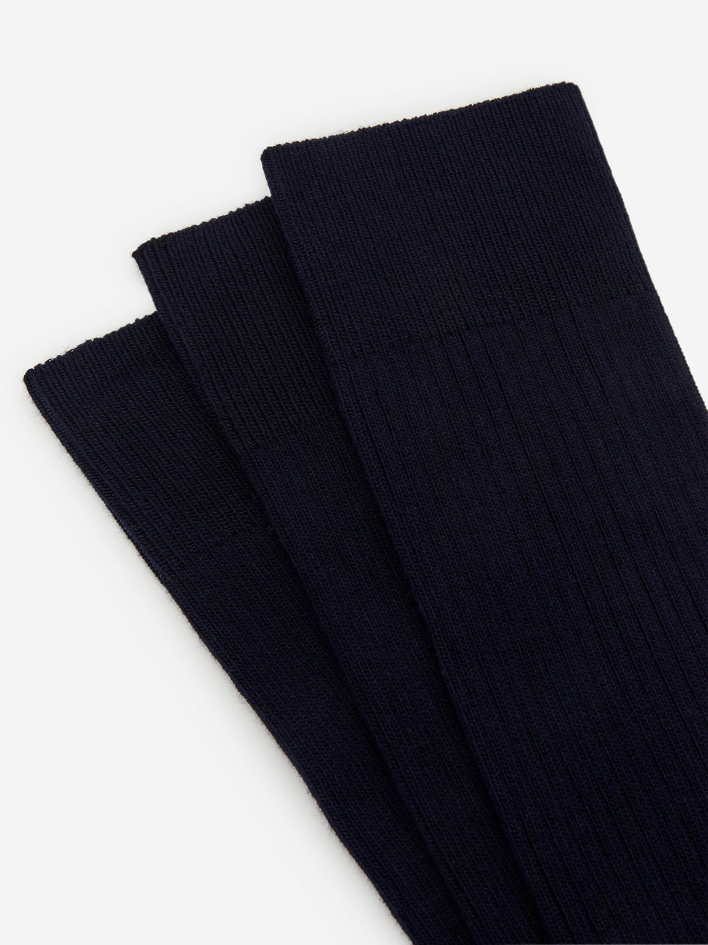 Supima Cotton Rib Socks Set of 3 pairs - Blue - Image 4