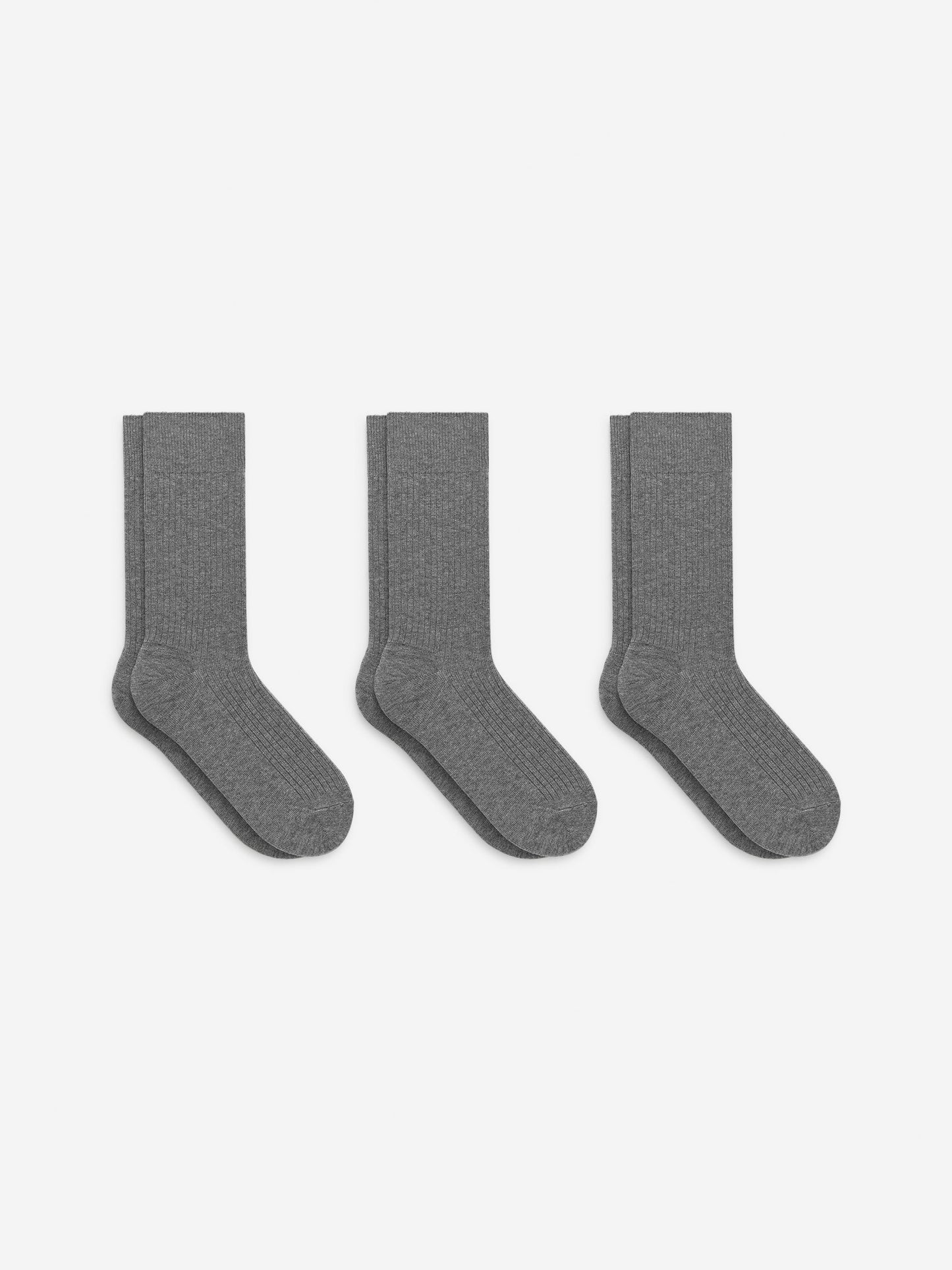 Supima Cotton Rib Socks Set of 3 pairs - Grey