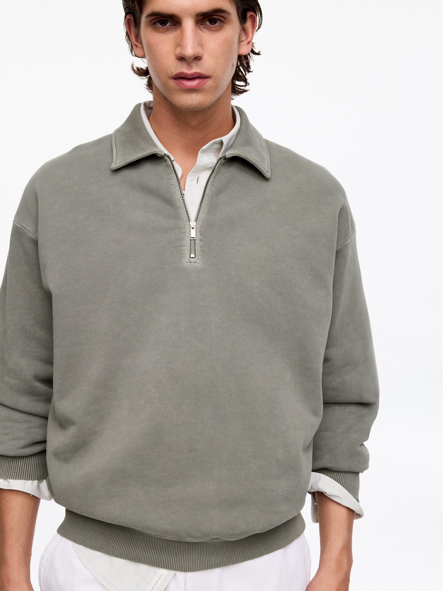 Half-Zip Sweatshirt - Grey - Image 4