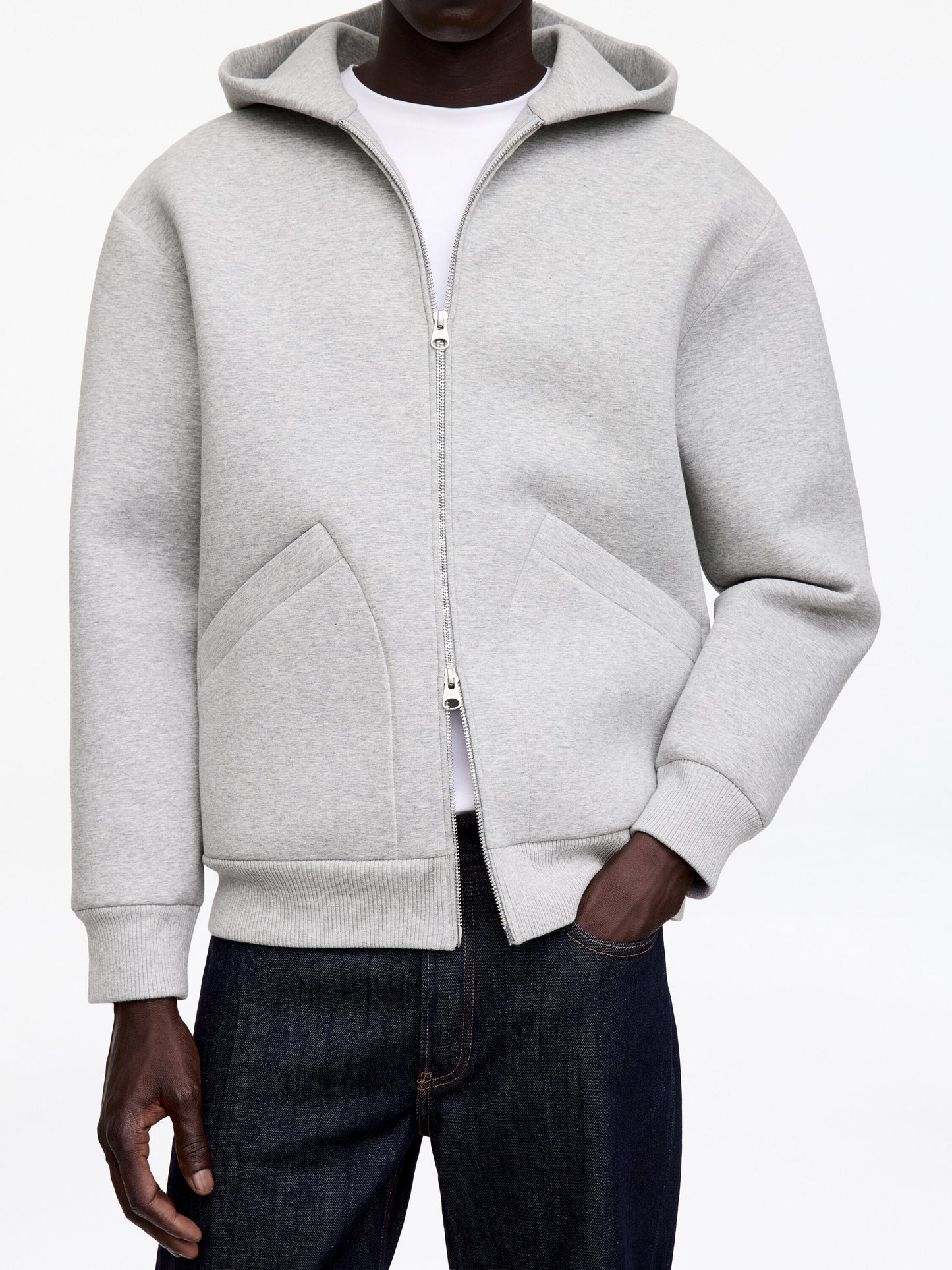 Scuba Zip Hoodie - Grey - Image 4