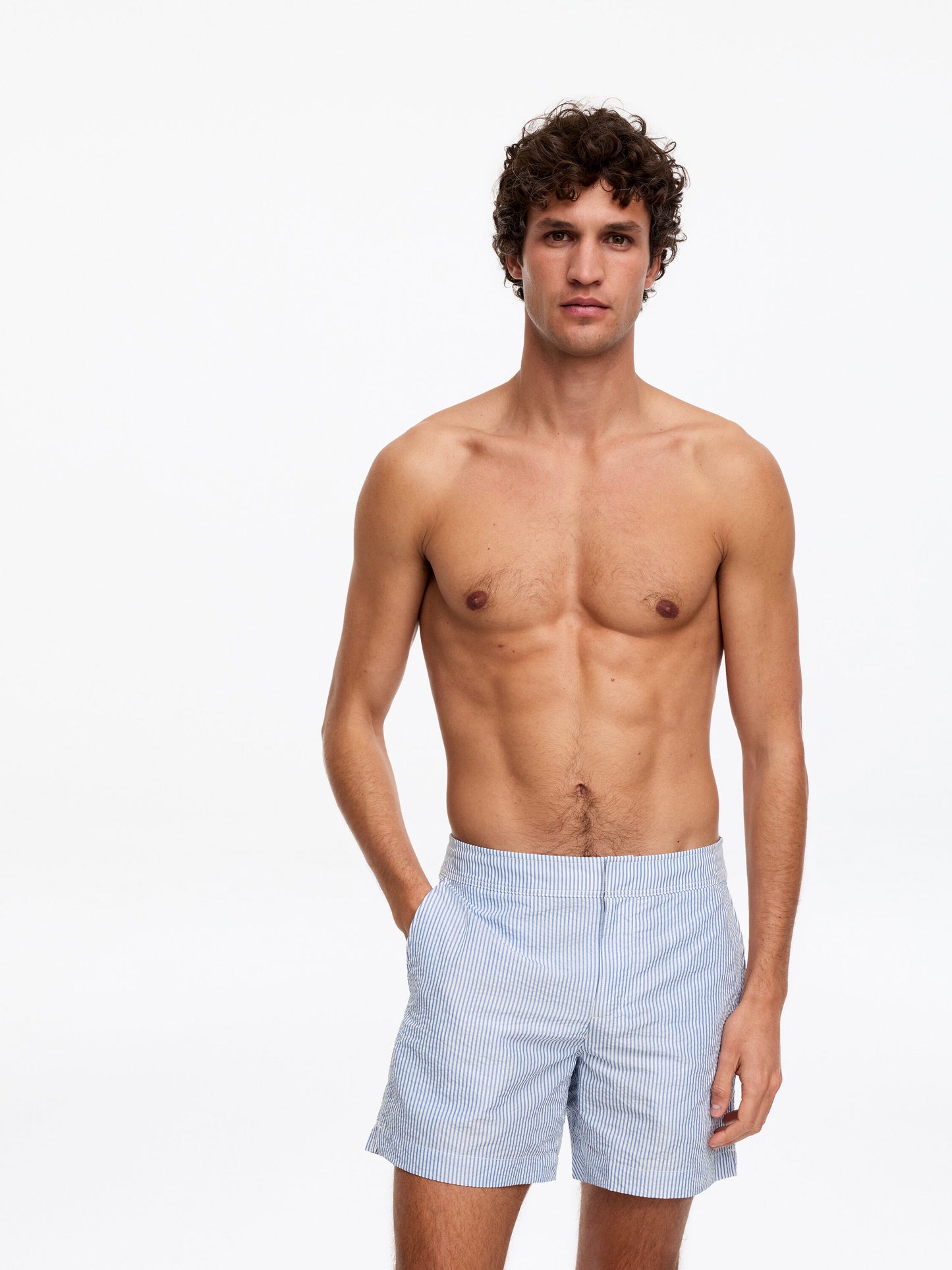 Seersucker Swim Shorts - Blue - Image 3
