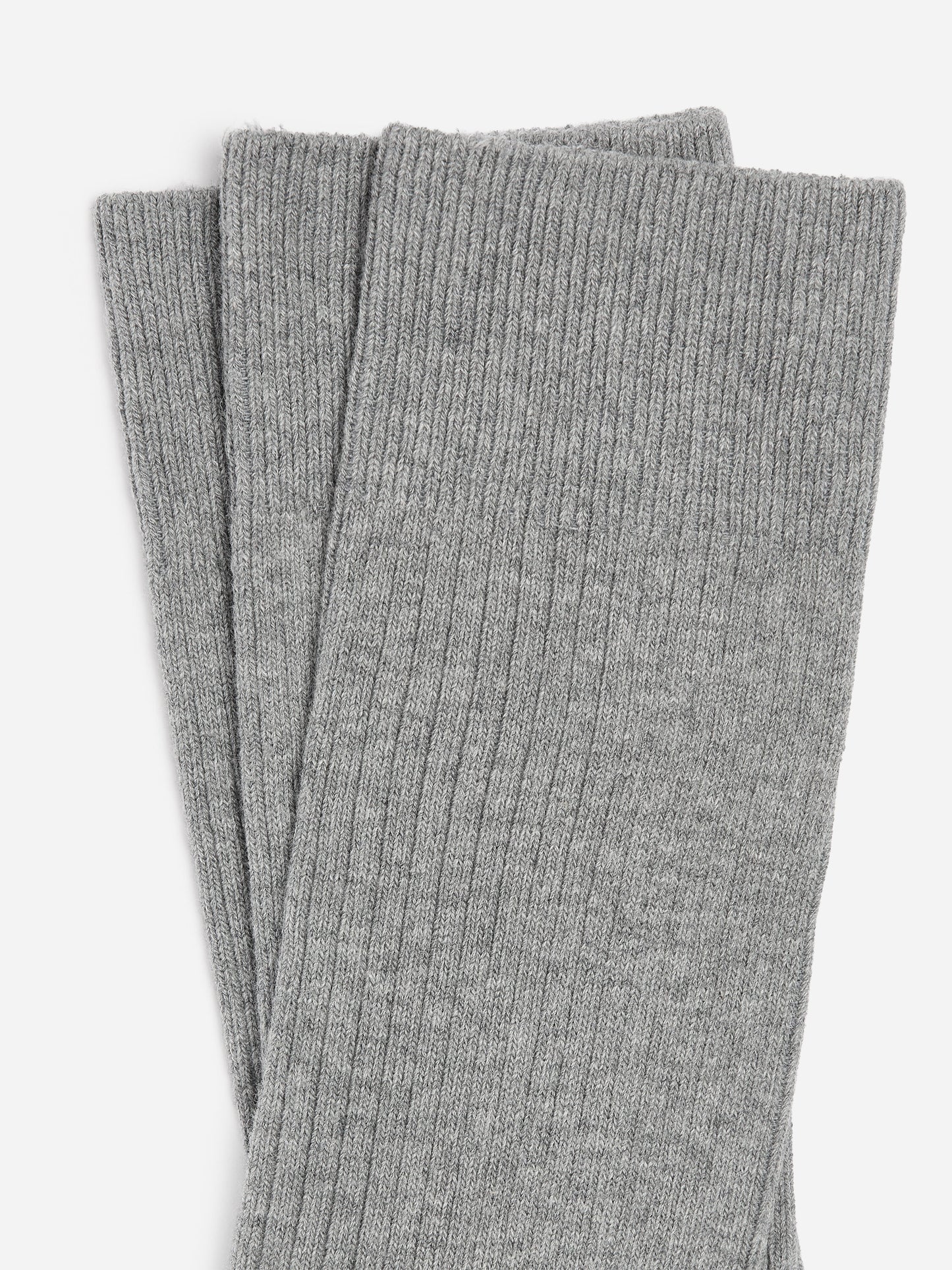 Supima Cotton Rib Socks Set of 3 pairs - Grey - Image 3