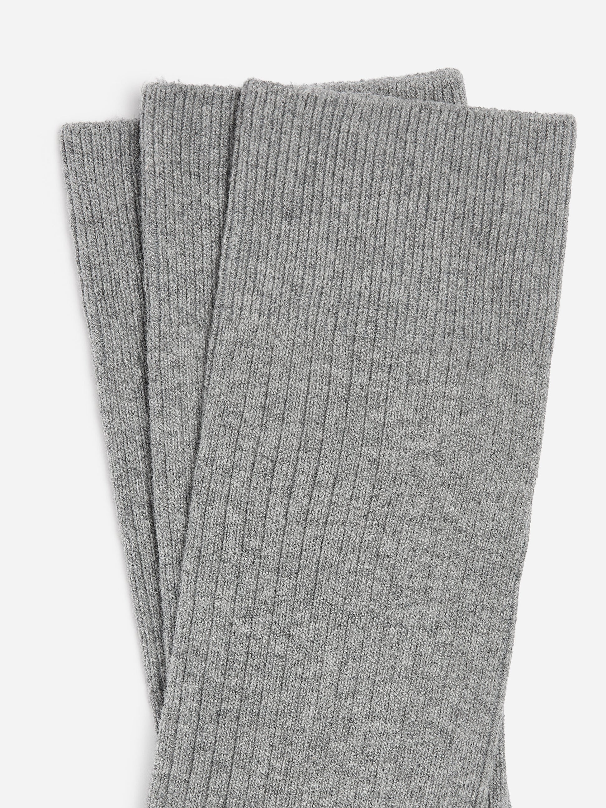 Supima Cotton Rib Socks Set of 3 pairs - Grey - Image 3