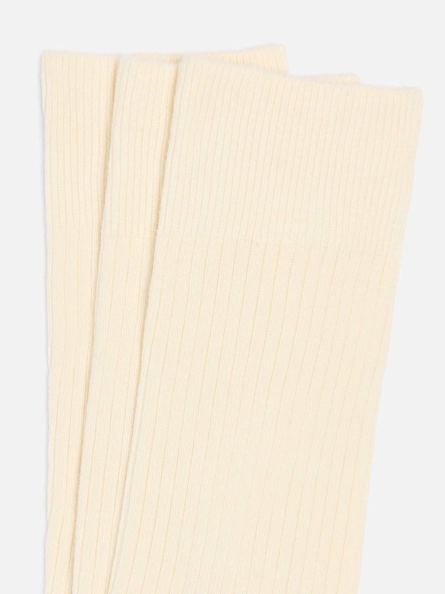 Supima Cotton Rib Socks Set of 3 pairs - White - Image 2