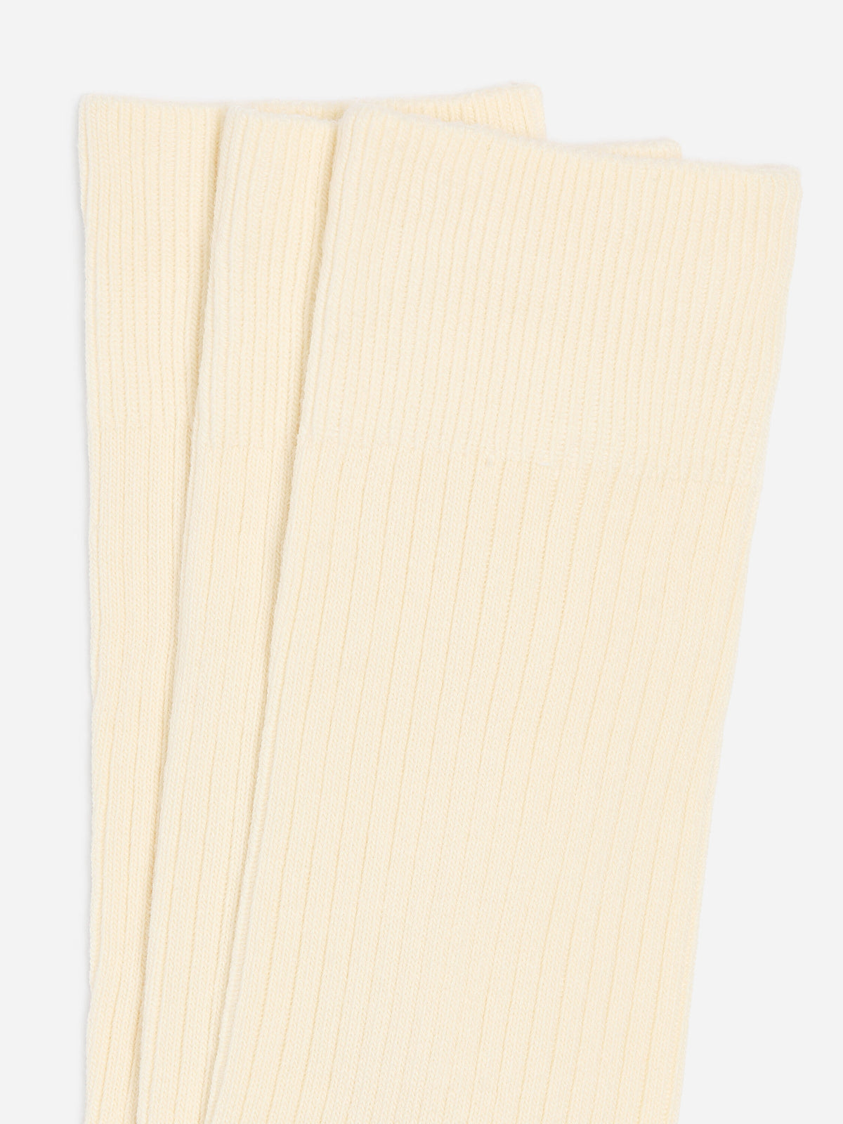 Supima Cotton Rib Socks Set of 3 pairs - White - Image 2