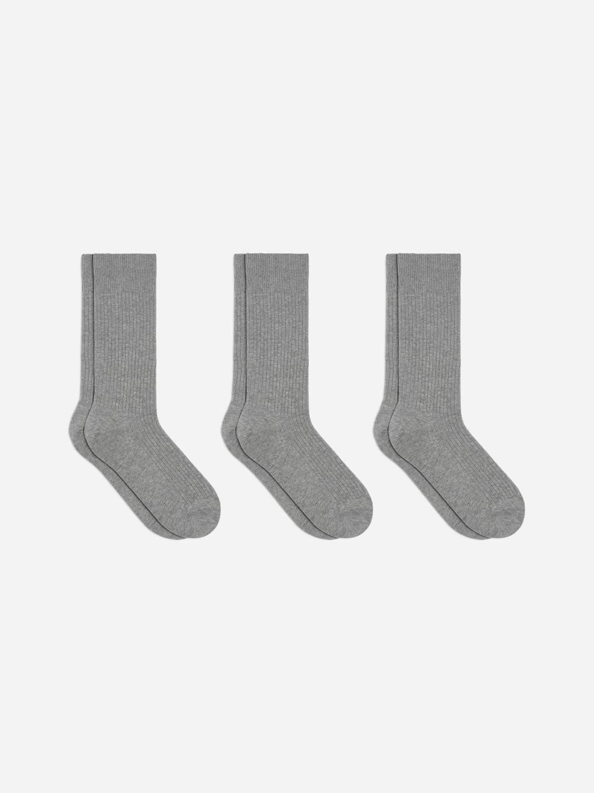 Supima Cotton Rib Socks Set of 3 pairs - Grey - Image 2